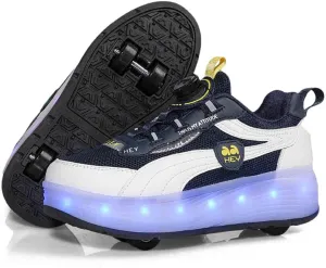 11 LED Light Up Kids Roller Skate Shoes with Wheel, Sneakers for Boys Girls Birthday Thanksgiving Christmas Day