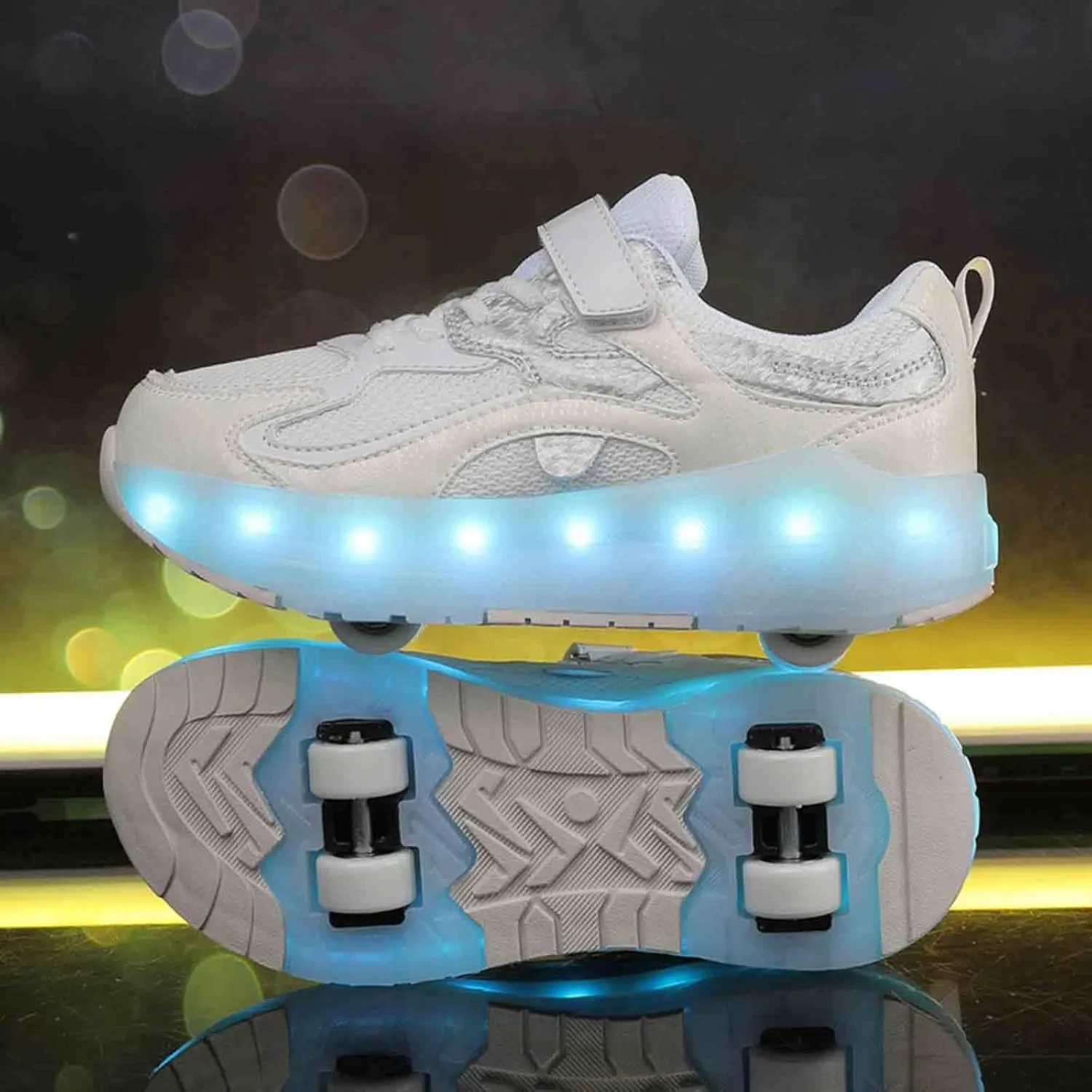 16 LED Light Up Kids Roller Skate Shoes with 4 Detachable Wheels, Sneakers for Boys Girls Birthday Thanksgiving Christmas Day
