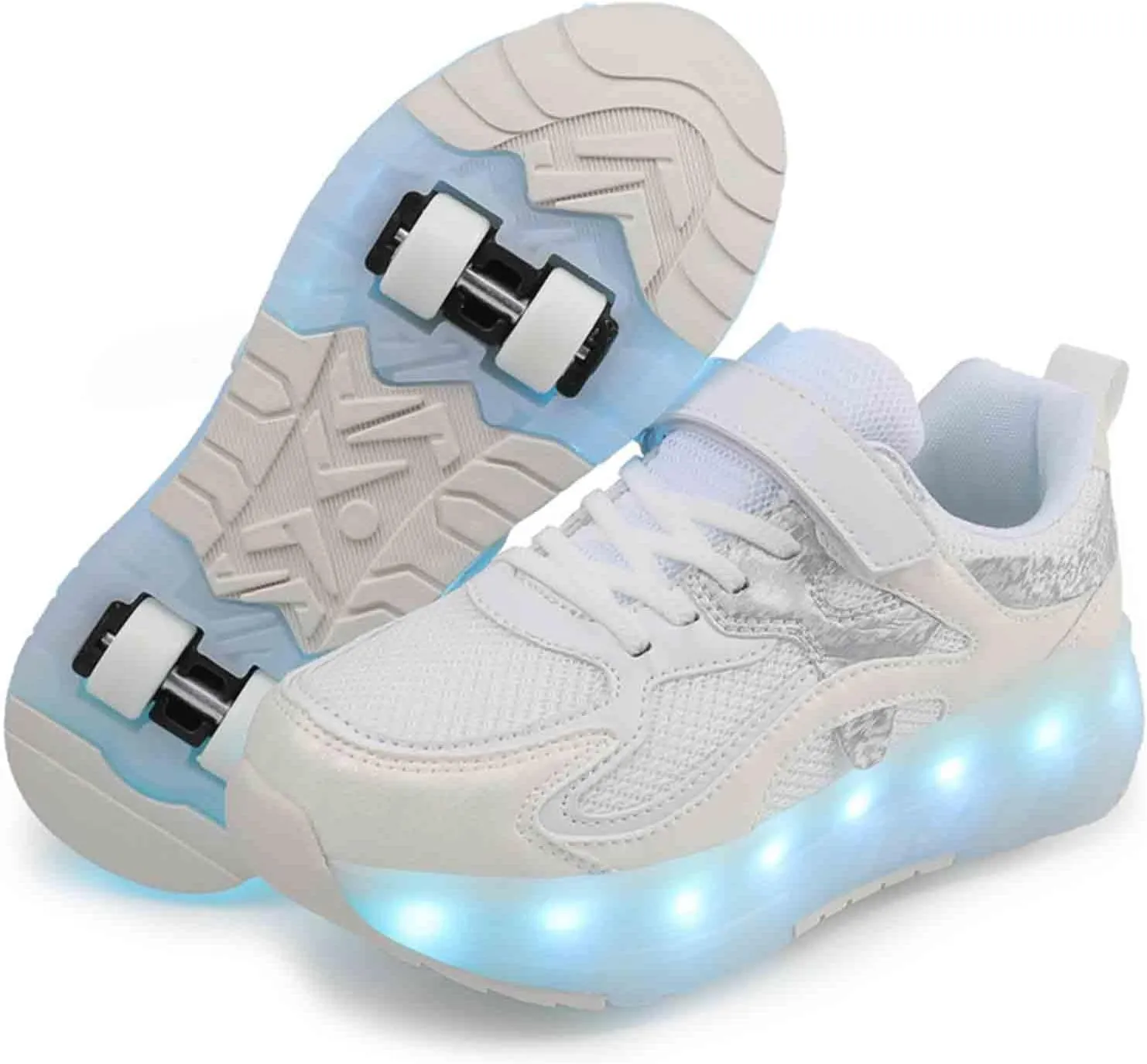 16 LED Light Up Kids Roller Skate Shoes with 4 Detachable Wheels, Sneakers for Boys Girls Birthday Thanksgiving Christmas Day