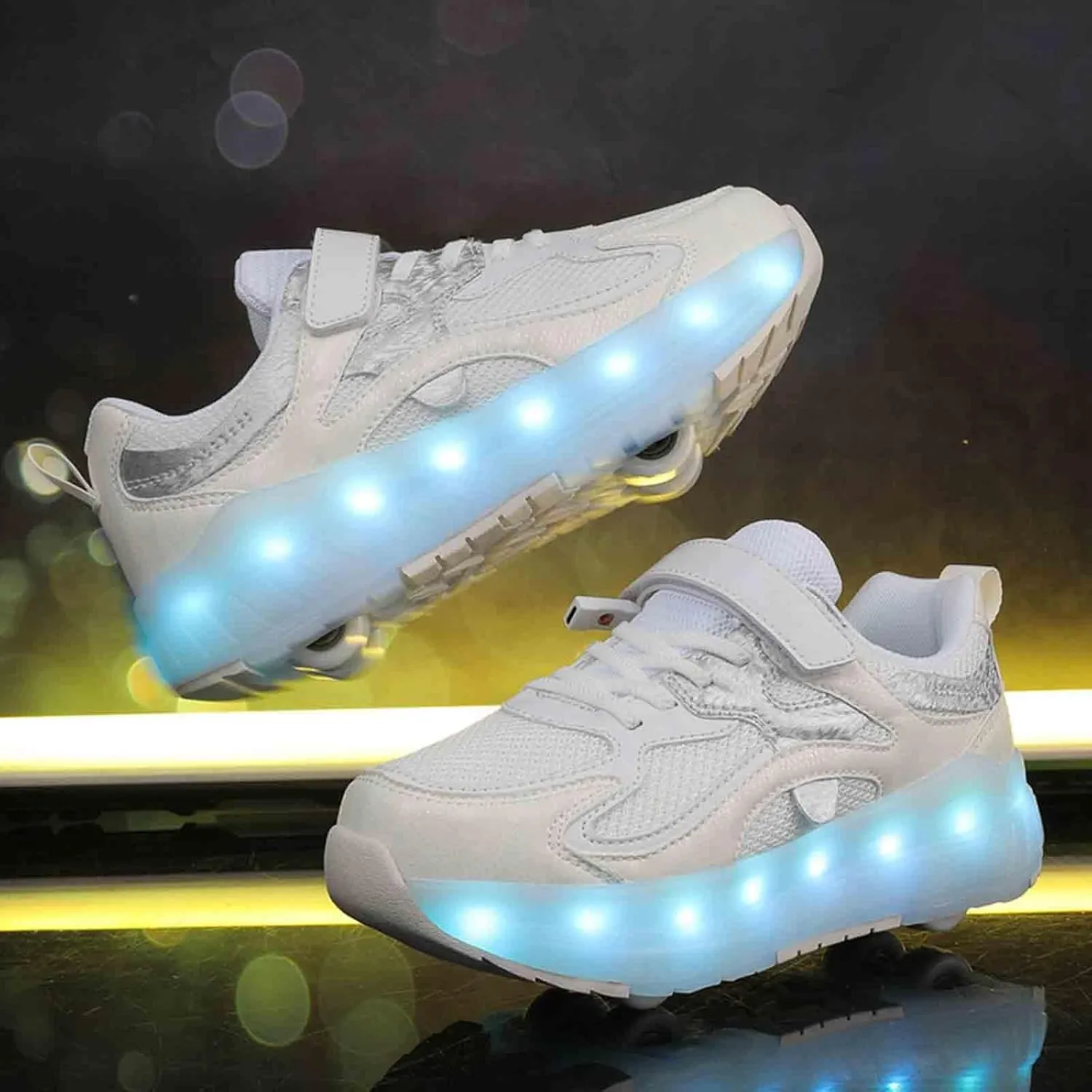 16 LED Light Up Kids Roller Skate Shoes with 4 Detachable Wheels, Sneakers for Boys Girls Birthday Thanksgiving Christmas Day