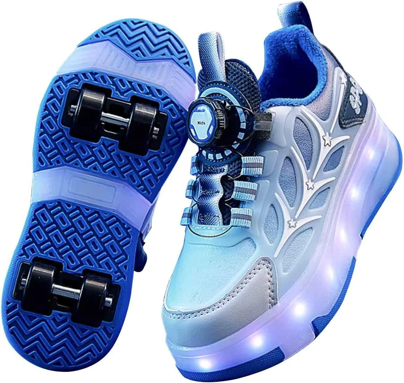 16 LED Light Up Kids Roller Skate Shoes with 4 Wheel, Sneakers for Boys Girls Birthday Thanksgiving Christmas Day