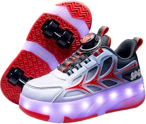 16 LED Light Up Kids Roller Skate Shoes with 4 Wheel, Sneakers for Boys Girls Birthday Thanksgiving Christmas Day