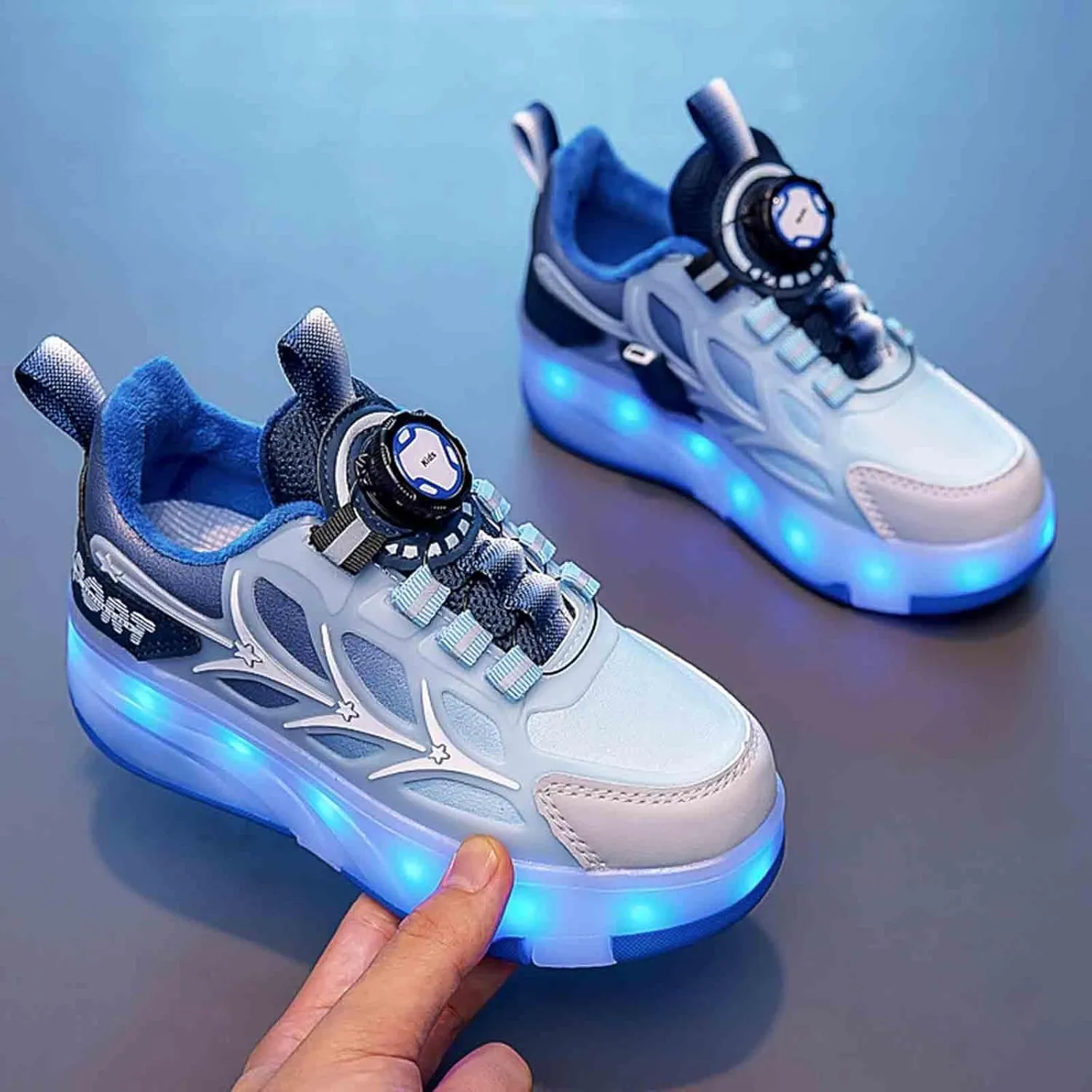 16 LED Light Up Kids Roller Skate Shoes with 4 Wheel, Sneakers for Boys Girls Birthday Thanksgiving Christmas Day