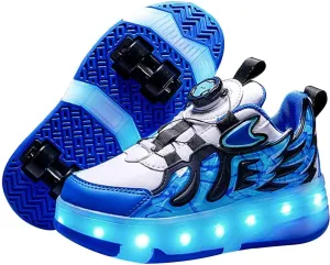 16 LED Light Up Kids Roller Skate Shoes with 4 Wheel, Sneakers for Boys Girls Birthday Thanksgiving Christmas Day