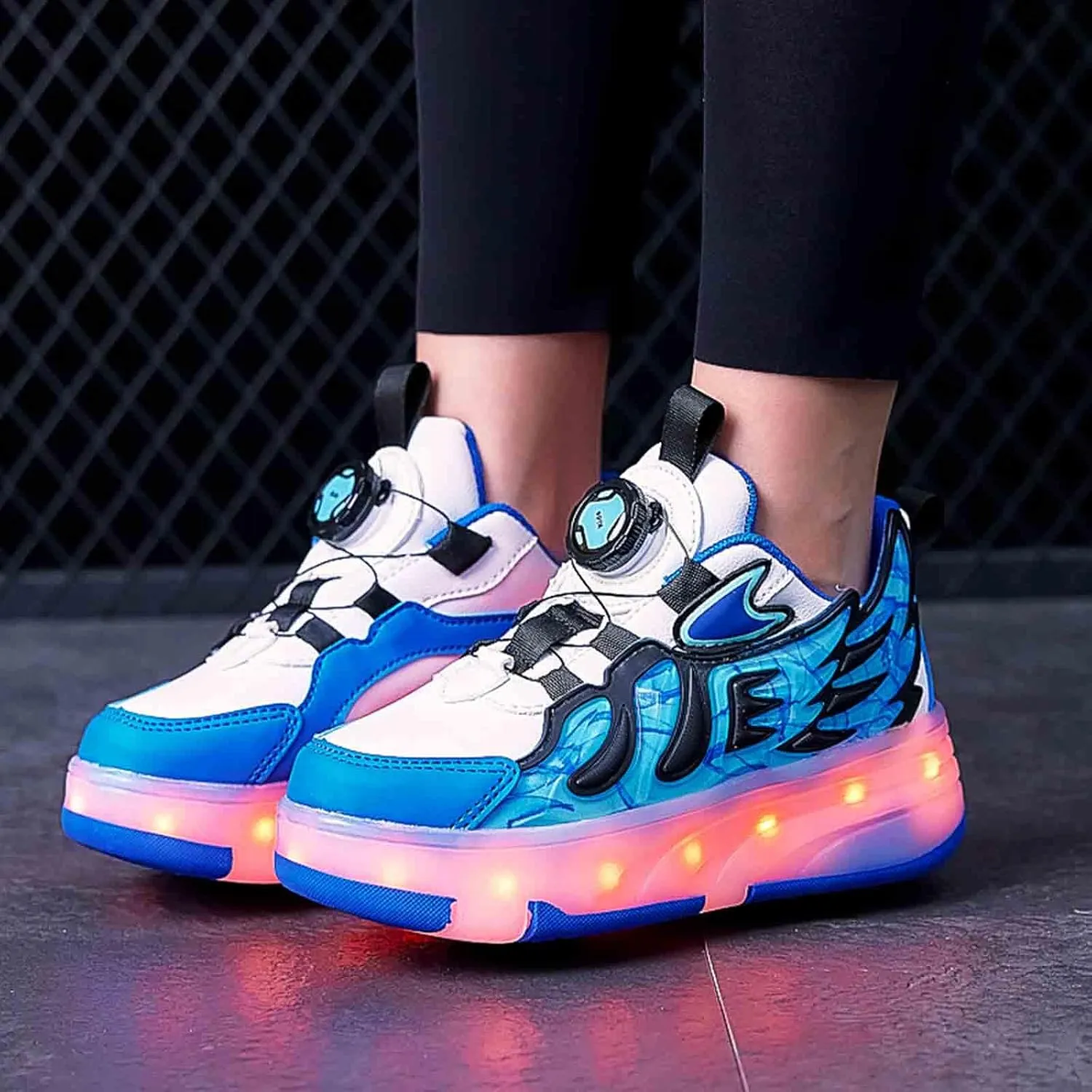 16 LED Light Up Kids Roller Skate Shoes with 4 Wheel, Sneakers for Boys Girls Birthday Thanksgiving Christmas Day