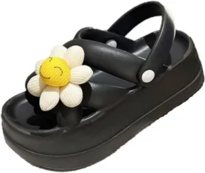 3D Sunflower Slippers Floral Slippers Dopamine Platform Sandals Women Clogs Anti-Slip 2-In-1 Wear Thick Sole