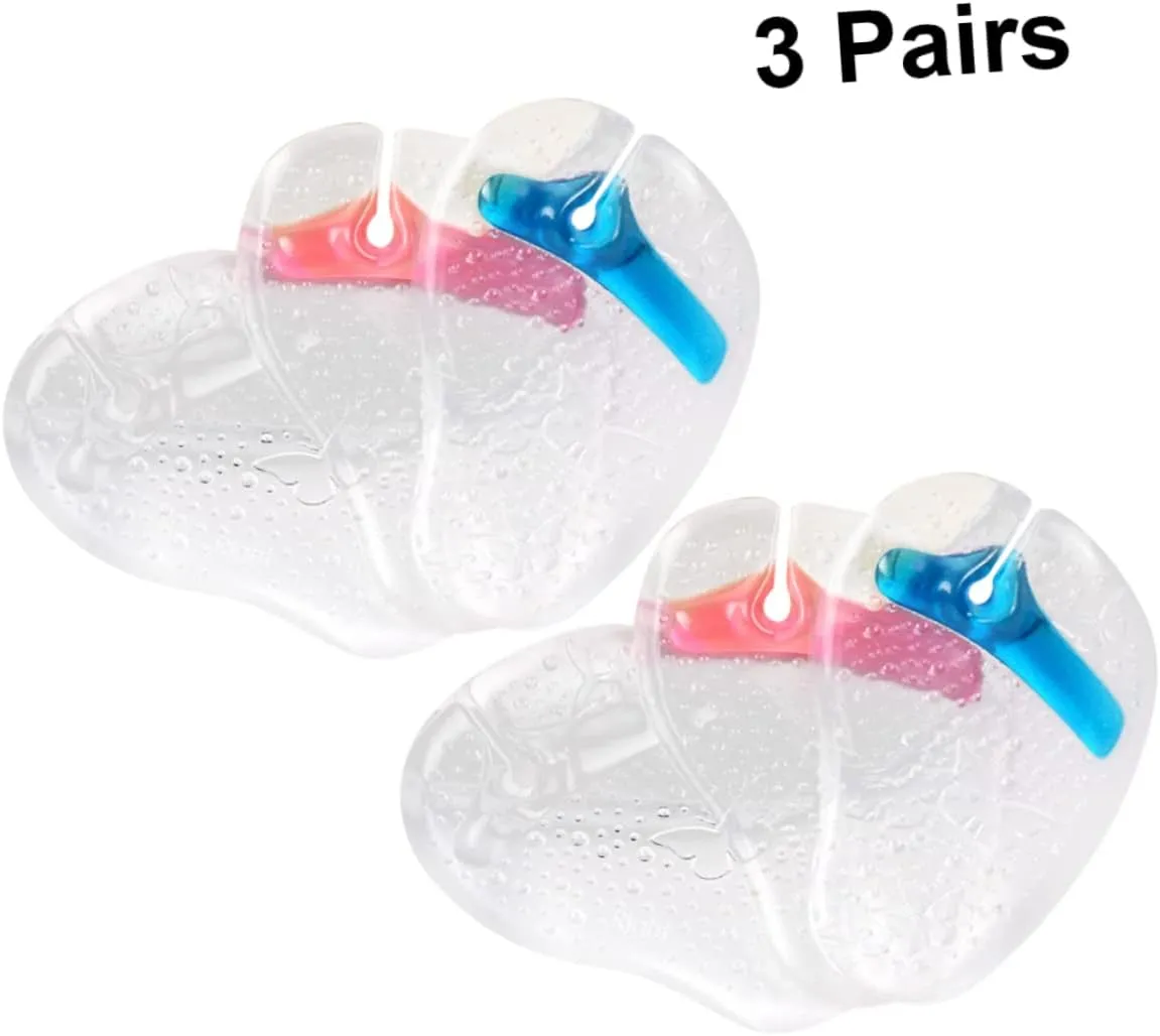 3sets Gel Insole Inserts for High Heels Half Insoles Gel Pad for Slippers Forefoot Cushioning Anti-Slip 3pairs*3