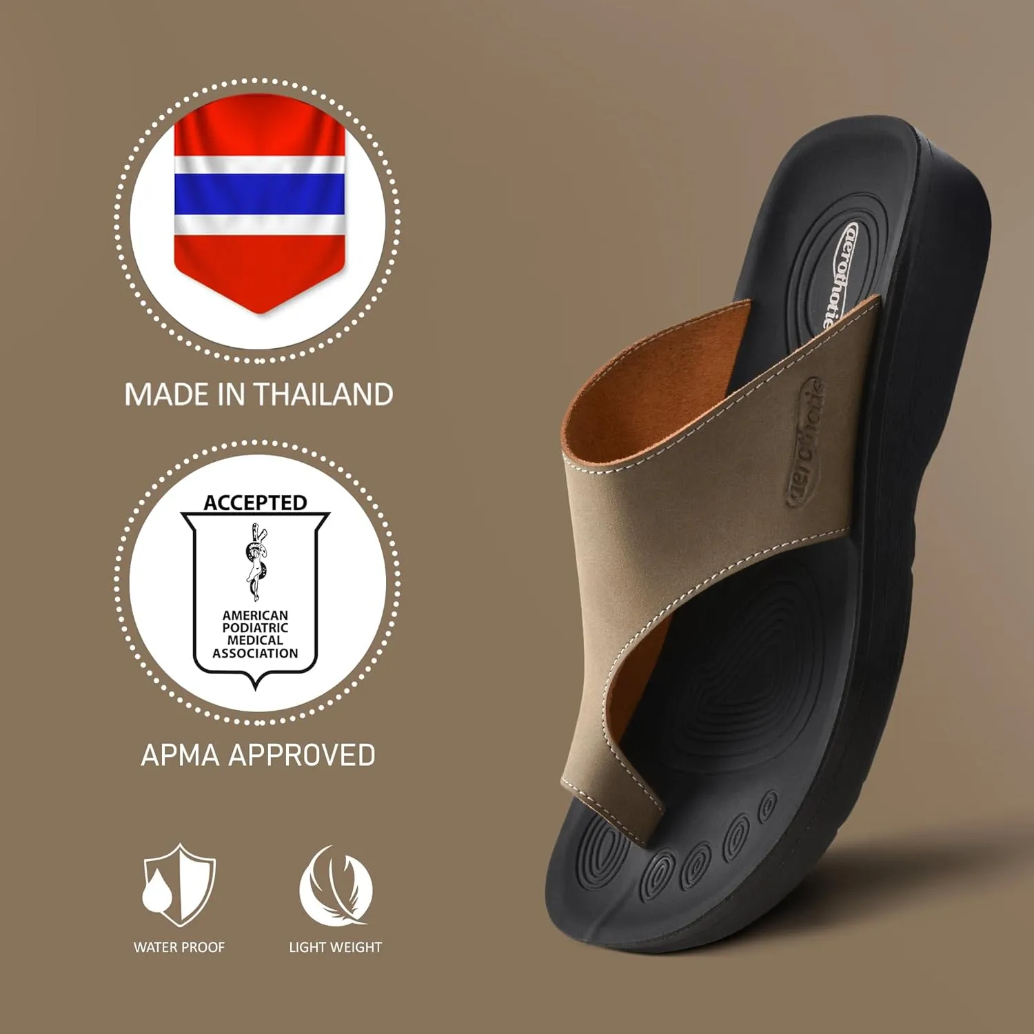 AEROTHOTIC Comfy Arch Support flip flops for women Split Toe Stylish Cushioned Strap with non-slip footbed Walking Dressy Sandals Indoor and Outdoor