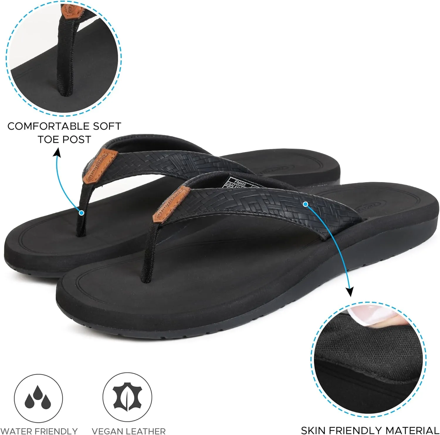 AEROTHOTIC Flip Flops Arch Support Womens – Slip On Recovery Plantar Fasciitis Relief Orthotic Slippers – Lightweight Thong Cushioning Sandals Women – Indoor Outdoor Beach Yoga Mat Footbed Footwear