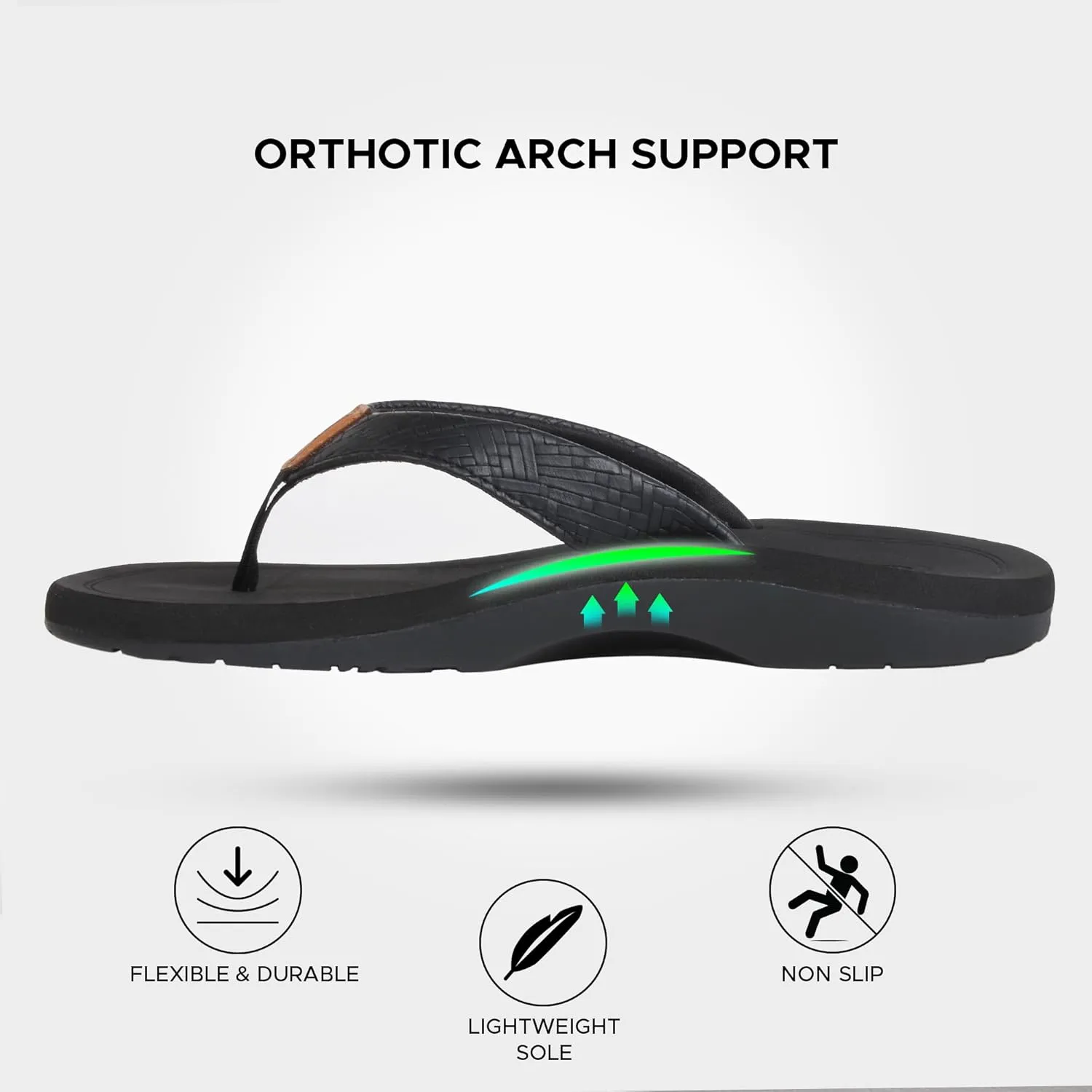 AEROTHOTIC Flip Flops Arch Support Womens – Slip On Recovery Plantar Fasciitis Relief Orthotic Slippers – Lightweight Thong Cushioning Sandals Women – Indoor Outdoor Beach Yoga Mat Footbed Footwear
