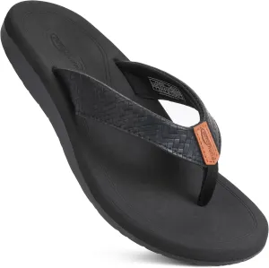 AEROTHOTIC Flip Flops Arch Support Womens – Slip On Recovery Plantar Fasciitis Relief Orthotic Slippers – Lightweight Thong Cushioning Sandals Women – Indoor Outdoor Beach Yoga Mat Footbed Footwear