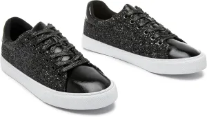 AISFAES Glitter Sneakers Sparkly Low Top Sequins Sneakers Lace Up Tennis Shoes Comfort Bling Shoes Fashion Shiny Walking Shoes