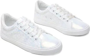 AISFAES Glitter Sneakers Sparkly Low Top Sequins Sneakers Lace Up Tennis Shoes Comfort Bling Shoes Fashion Shiny Walking Shoes