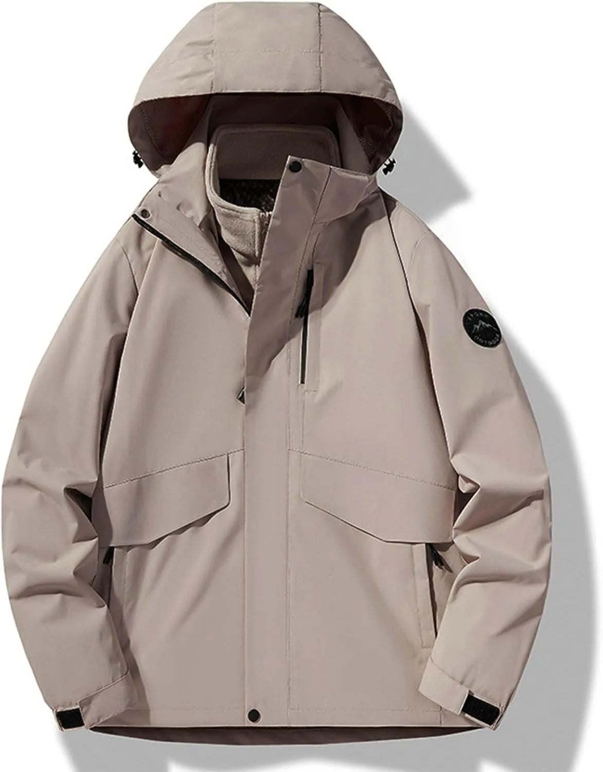 Akklian Women's Waterproof Outdoor Snowboard Breathable Ski Jacket Winter Warm Fleece Lined Windbreaker Zip Up Hooded Jacket