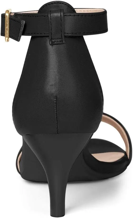 Allegra K Women's Ankle Strap Kitten Heel Sandals
