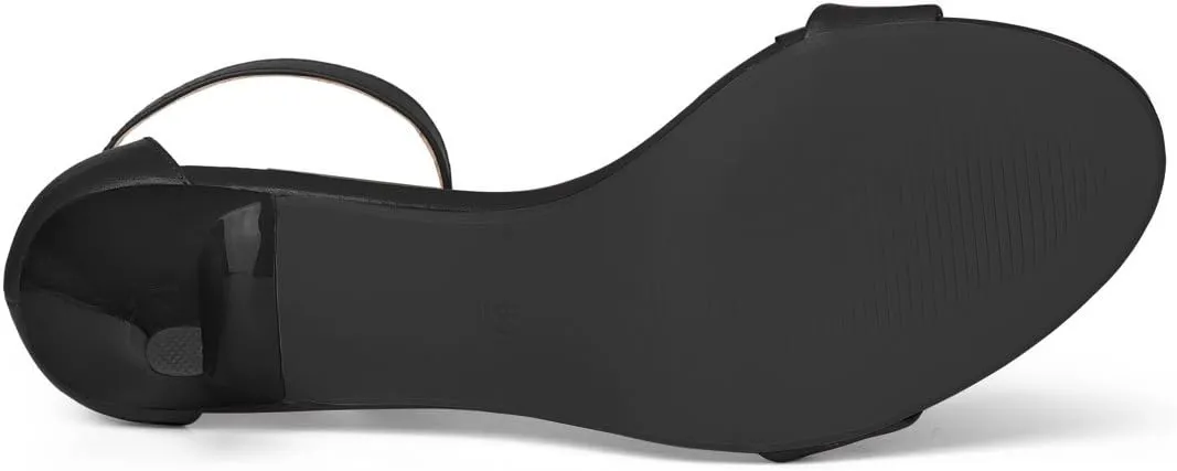 Allegra K Women's Ankle Strap Kitten Heel Sandals