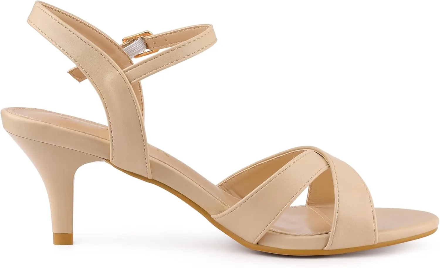 Allegra K Women's Cross Straps Kitten Heel Sandals