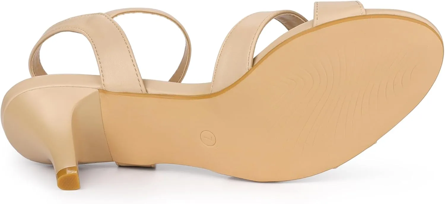 Allegra K Women's Cross Straps Kitten Heel Sandals