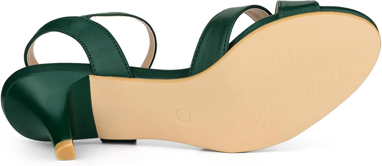 Allegra K Women's Cross Straps Kitten Heel Sandals