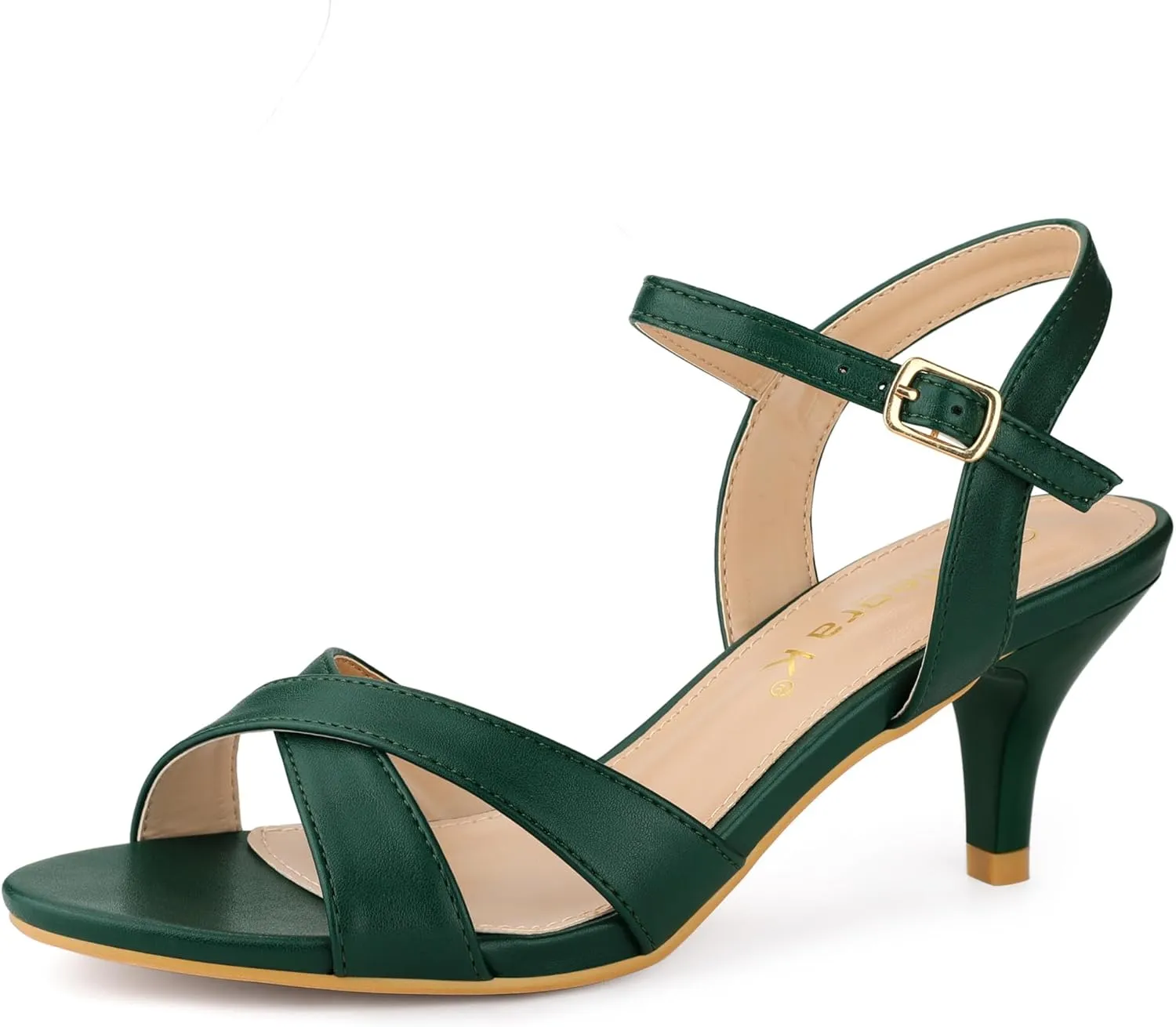 Allegra K Women's Cross Straps Kitten Heel Sandals
