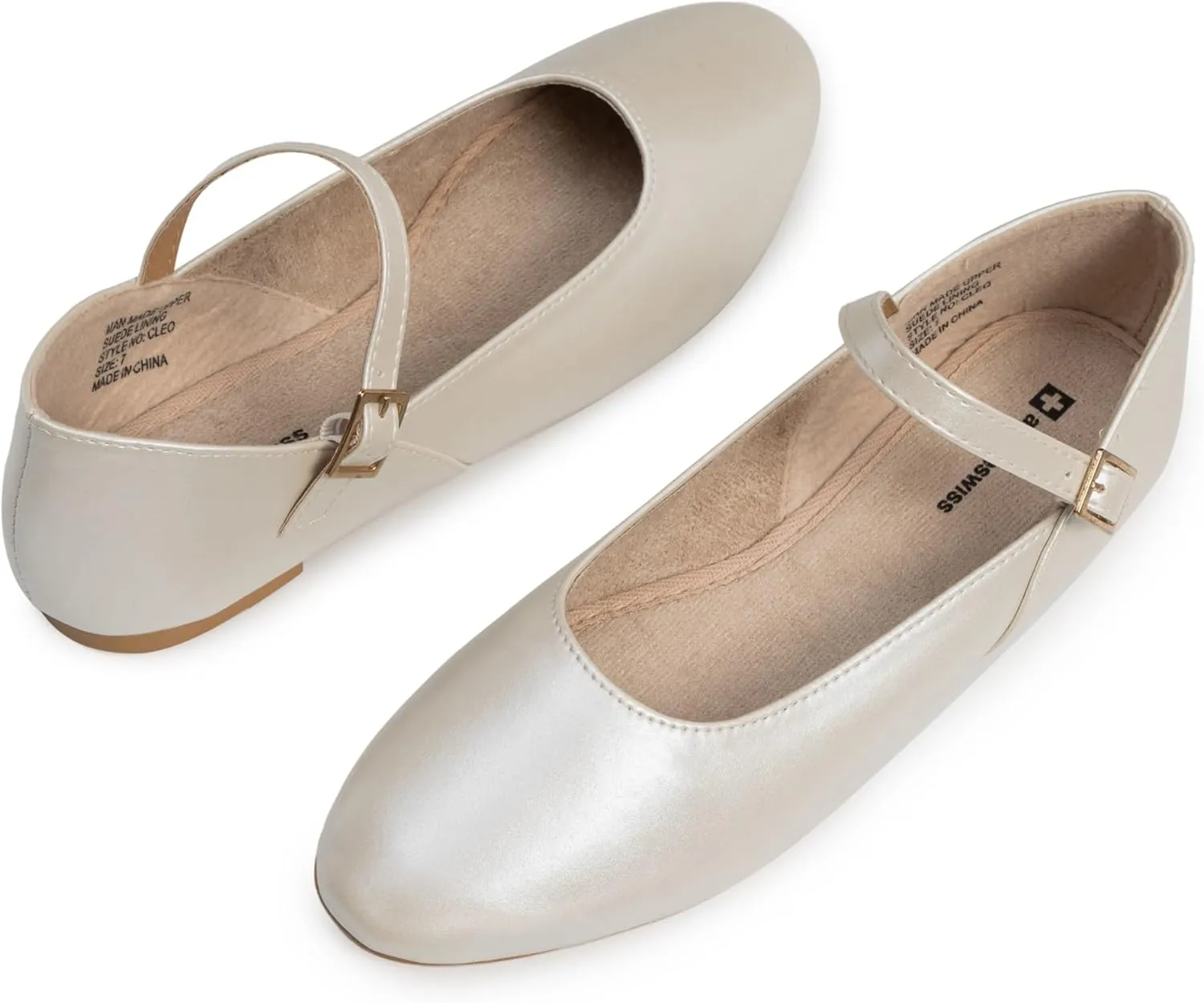 Alpine Swiss Cleo Womens Ballet Mary Jane Flats Dressy Round Toe Comfort Shoe