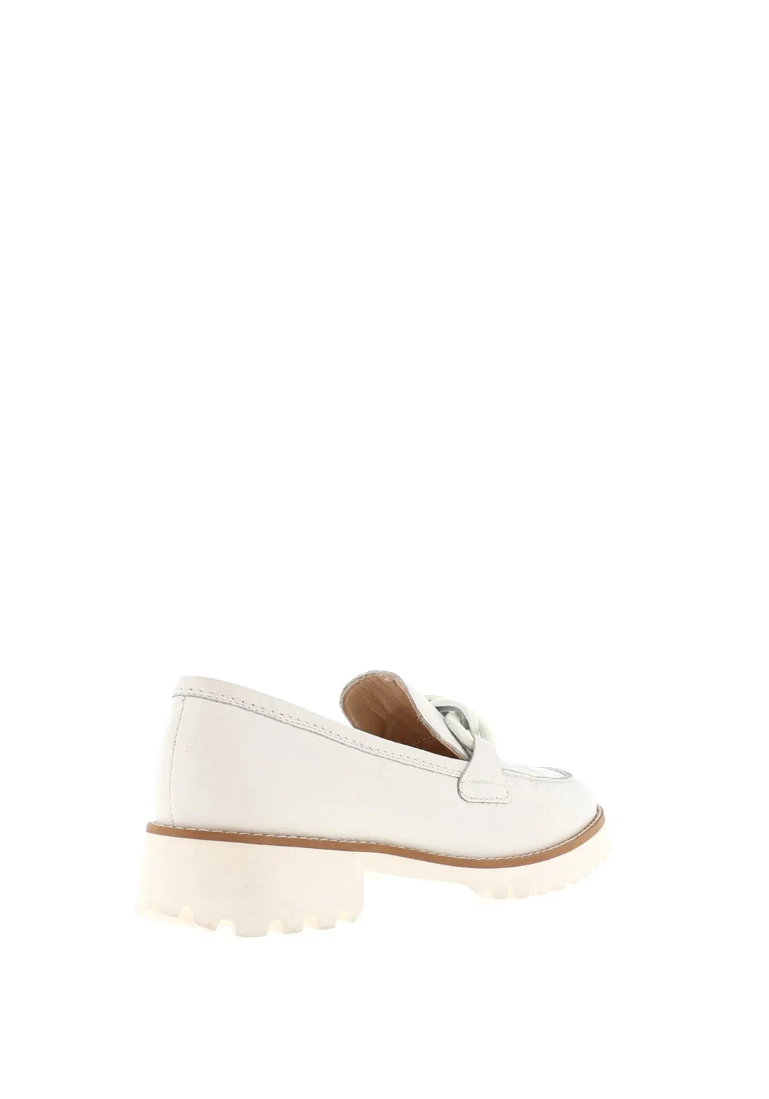 Ara Pebbled Leather Chain Loafers, Cream