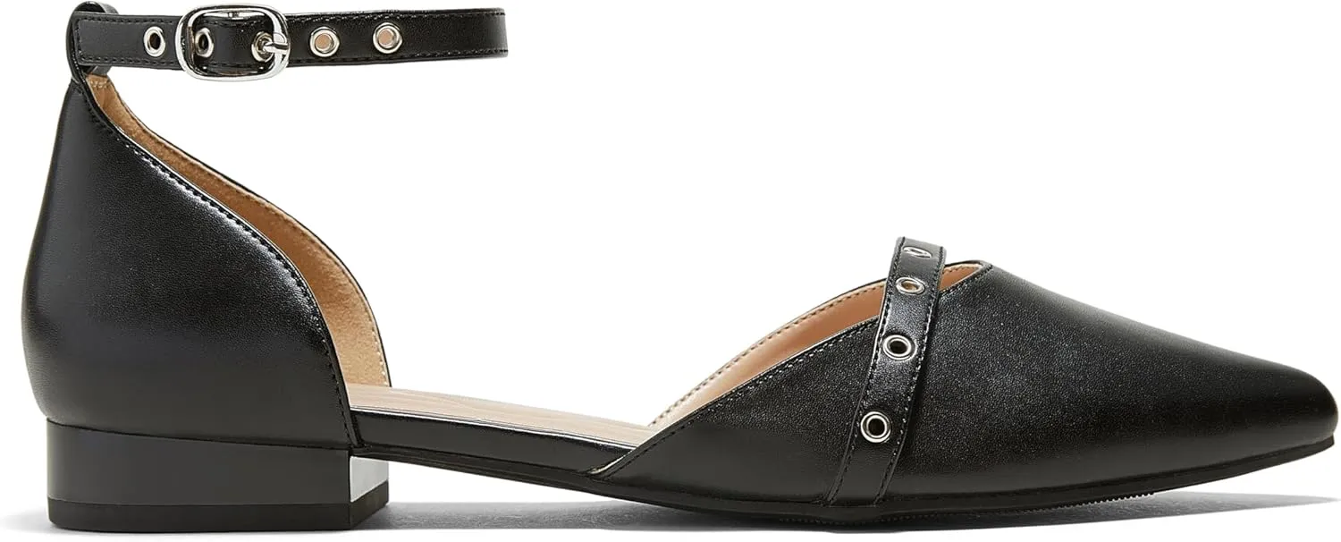 Arromic Pointed Toe Flats for Women Ankle Strap D'Orsay Fashion Comfortable Dressy Shoes