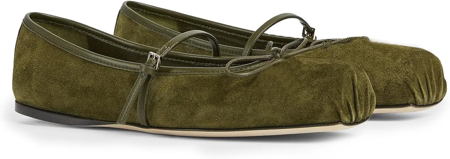 Ballet Flats Shoes for Women, Bows Slip On Comfortable Closed Square Toe Flats for Casual Dressy