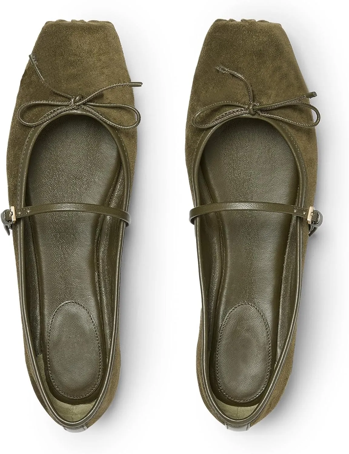 Ballet Flats Shoes for Women, Bows Slip On Comfortable Closed Square Toe Flats for Casual Dressy