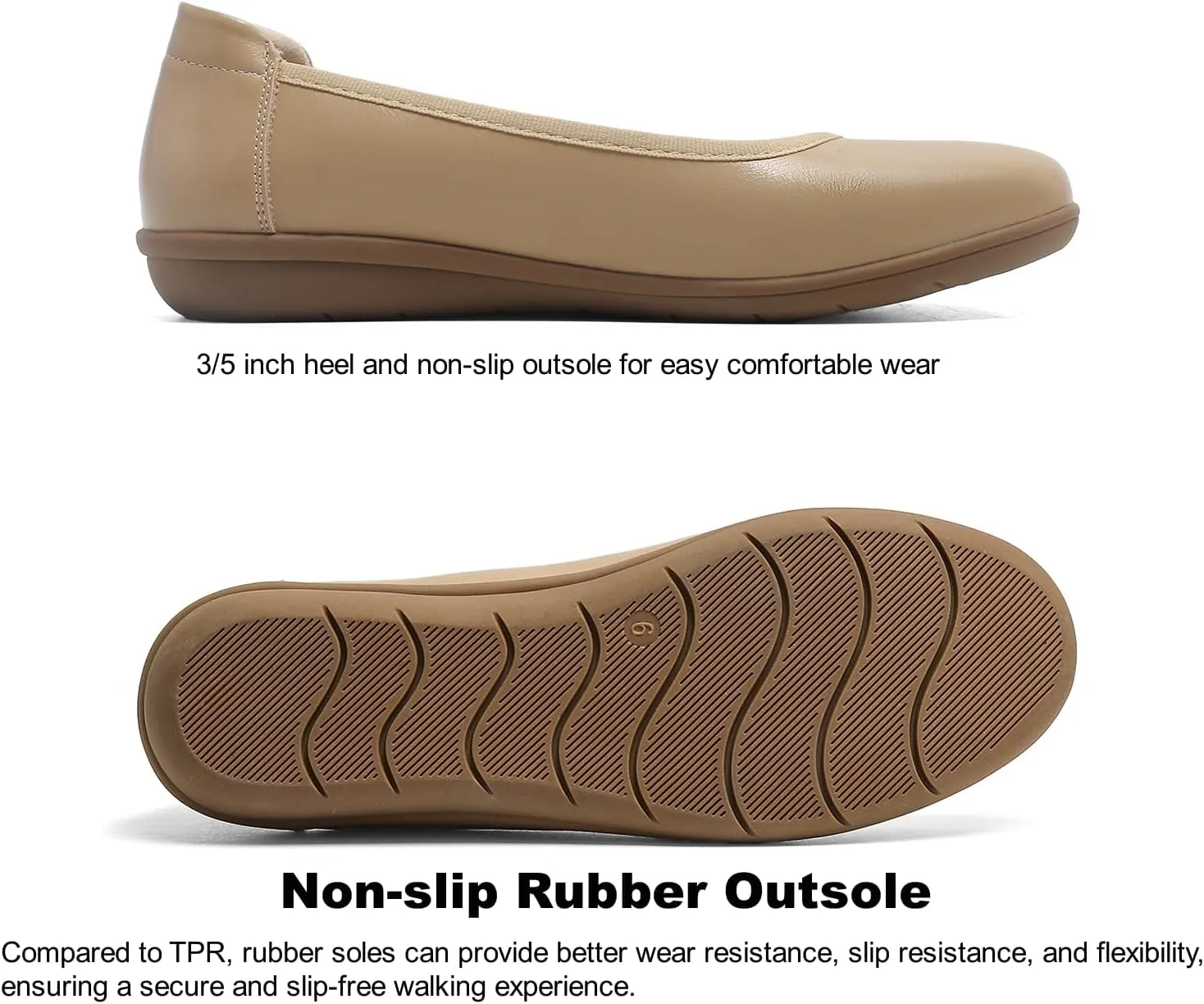 Ballet Flats Shoes for Women Dressy Casual Comfortable Lightweight Dress Shoes for Women Slip On Women's Flats Work Office
