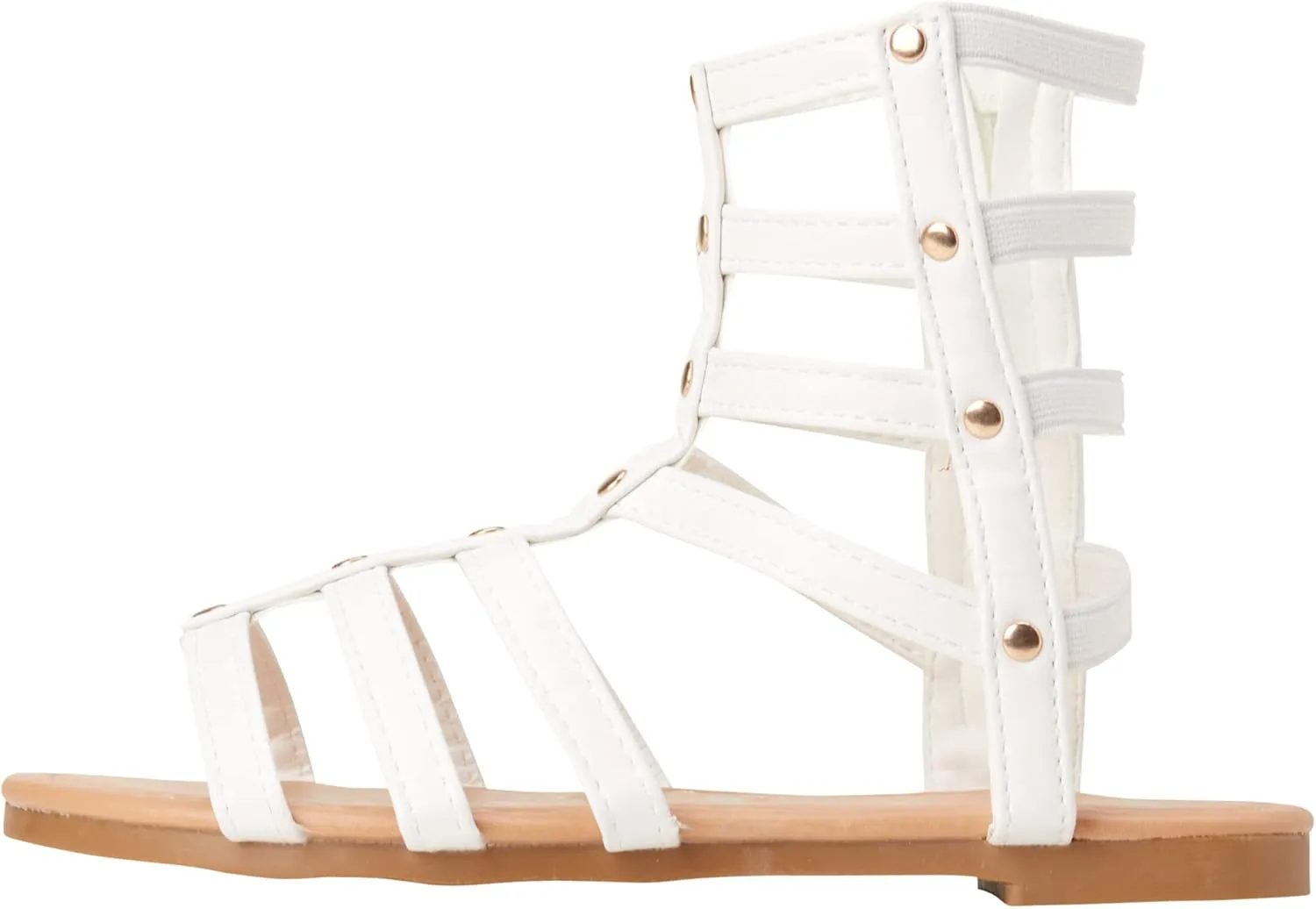 bebe Girls' Sandals - Open Toe Lightweight Summer Strappy Flat Gladiator Sandals with Ankle Zipper and Cushioned Sole