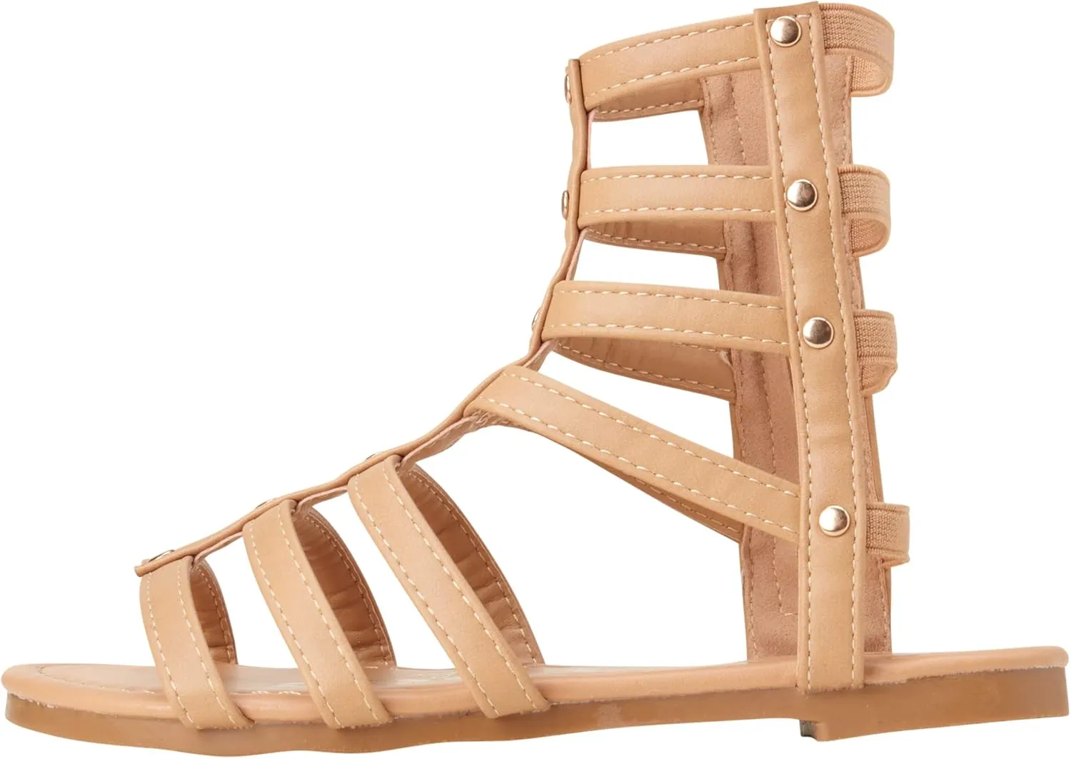 bebe Girls' Sandals - Open Toe Lightweight Summer Strappy Flat Gladiator Sandals with Ankle Zipper and Cushioned Sole