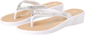 bebe Girls' Sandals - Open Toe Slip On Summer Holiday Rhinestone Thong Flip Flops with Soft Strap and Cushioned Sole