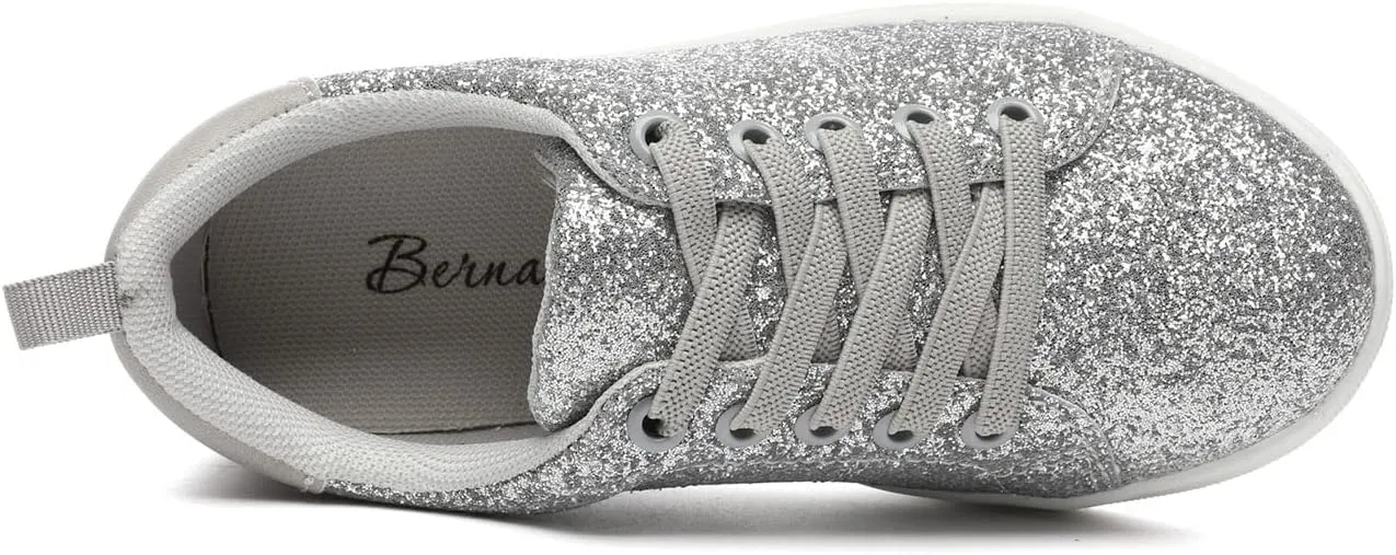 Bernal Girls & Boys Sparkle Glitter Sequin Sneakers Toddler/Little Kid/Big Kid Slip On School Low Top Walking Shoes Show Gift