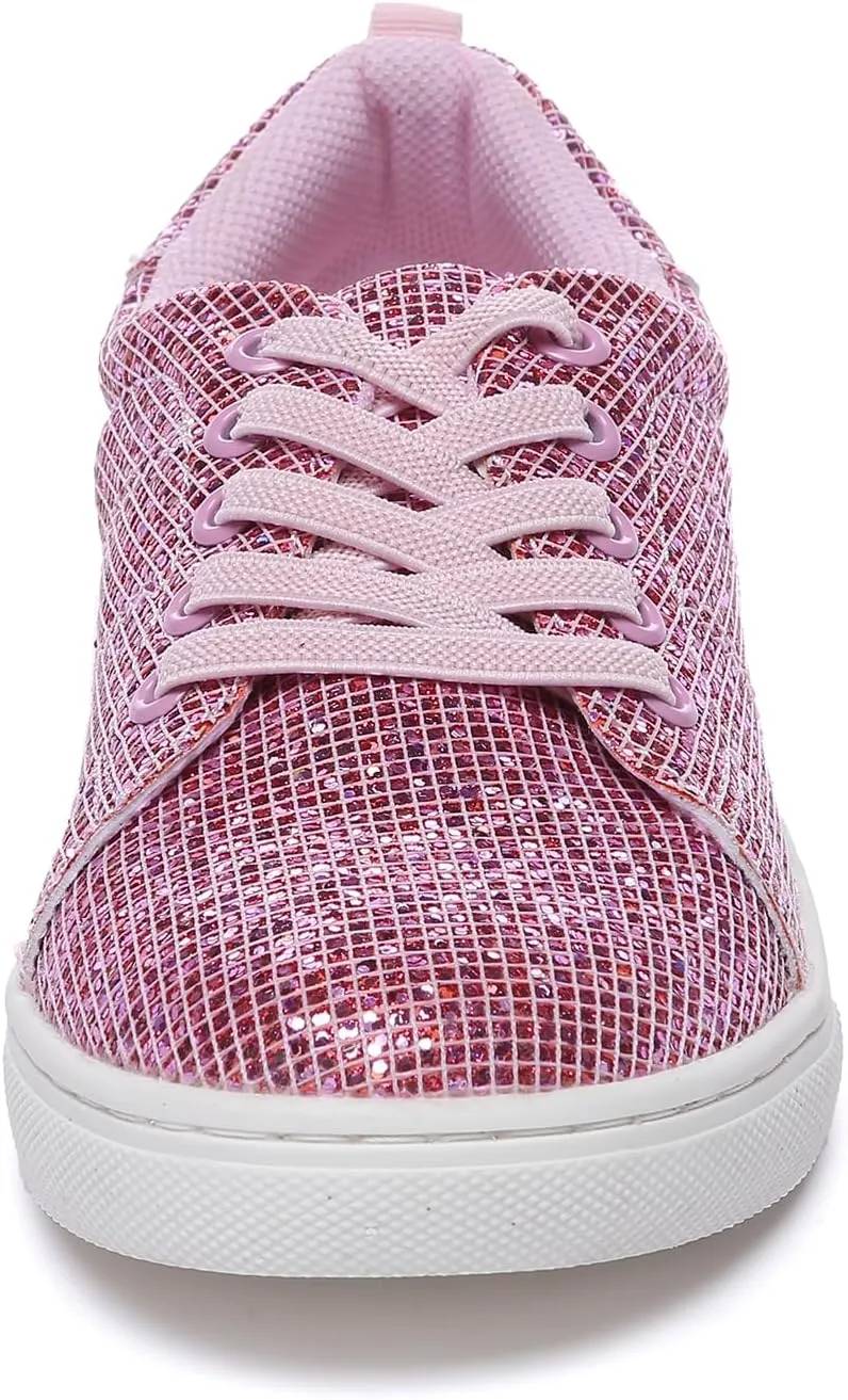 Bernal Girls & Boys Sparkle Glitter Sequin Sneakers Toddler/Little Kid/Big Kid Slip On School Low Top Walking Shoes Show Gift