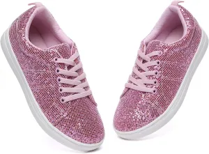 Bernal Girls & Boys Sparkle Glitter Sequin Sneakers Toddler/Little Kid/Big Kid Slip On School Low Top Walking Shoes Show Gift