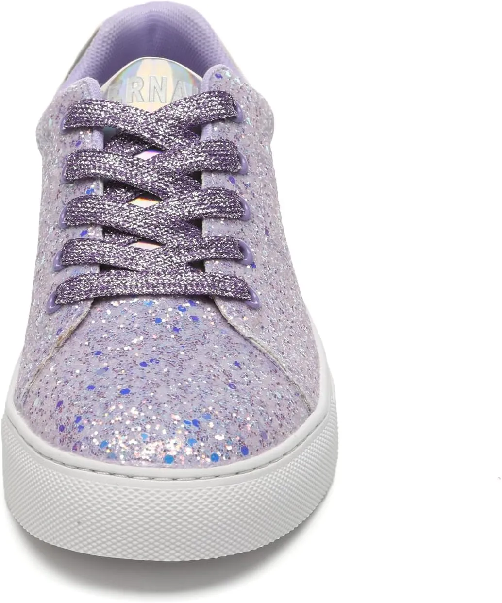 Bernal Women Glitter Sneakers Fashion Shiny Sparkle Sneakers Lightweight Rubber Outsole Non Slip Lace Up Walking Shoes