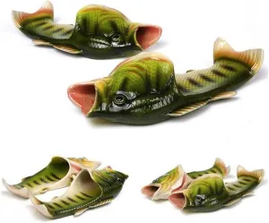 BING RUI CO Fish Slippers Beach Shoes Non-Slip Sandals Creative Bass Slippers Men and Women Casual Shoe