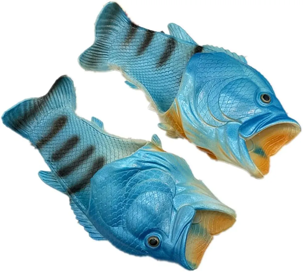 BING RUI CO Fish Slippers Beach Shoes Non-Slip Sandals Creative Bass Slippers Men and Women Casual Shoe