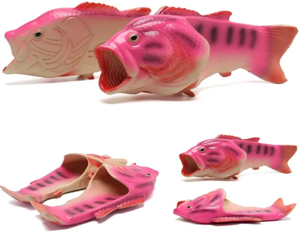BING RUI CO Fish Slippers Beach Shoes Non-Slip Sandals Creative Bass Slippers Men and Women Casual Shoe