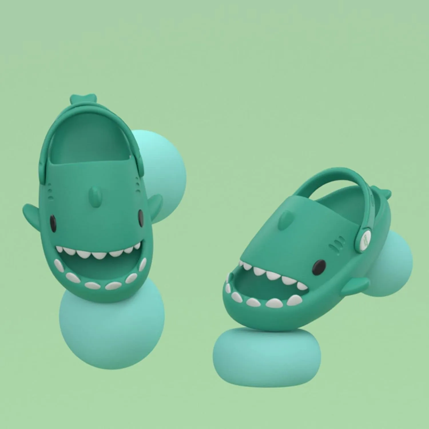 Boys Girl Cloud Shark Slides Non-Slip Novelty Open Toe Sandals Extremely Comfy Cushioned Thick Sole Indoor & Outdoor Cute Cartoon Shower Slippers