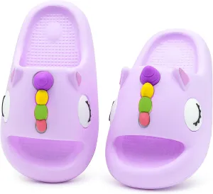 Boys Girls Cloud Unicorn Slide Sandals Non-slip Comfy Cushioned Thick Sole Shower Pool Slippers Summer Beach Water Shoes Indoor & Outdoor
