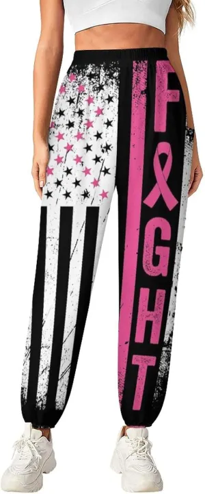 Breast Cancer Awareness Yoga Bloomers Womens Hippie Harem Pants Elephant Pants Elastic Gym Home Wear Loose Sweatpants