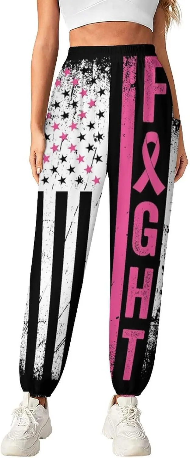Breast Cancer Awareness Yoga Bloomers Womens Hippie Harem Pants Elephant Pants Elastic Gym Home Wear Loose Sweatpants