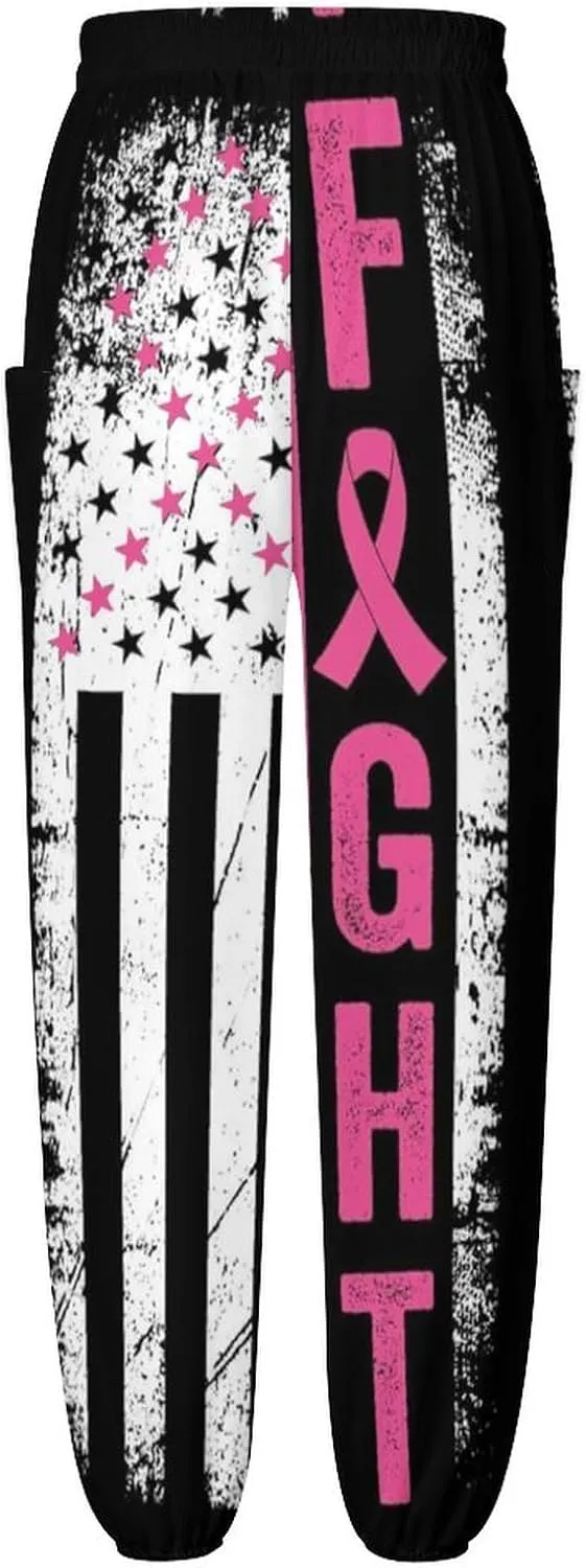 Breast Cancer Awareness Yoga Bloomers Womens Hippie Harem Pants Elephant Pants Elastic Gym Home Wear Loose Sweatpants