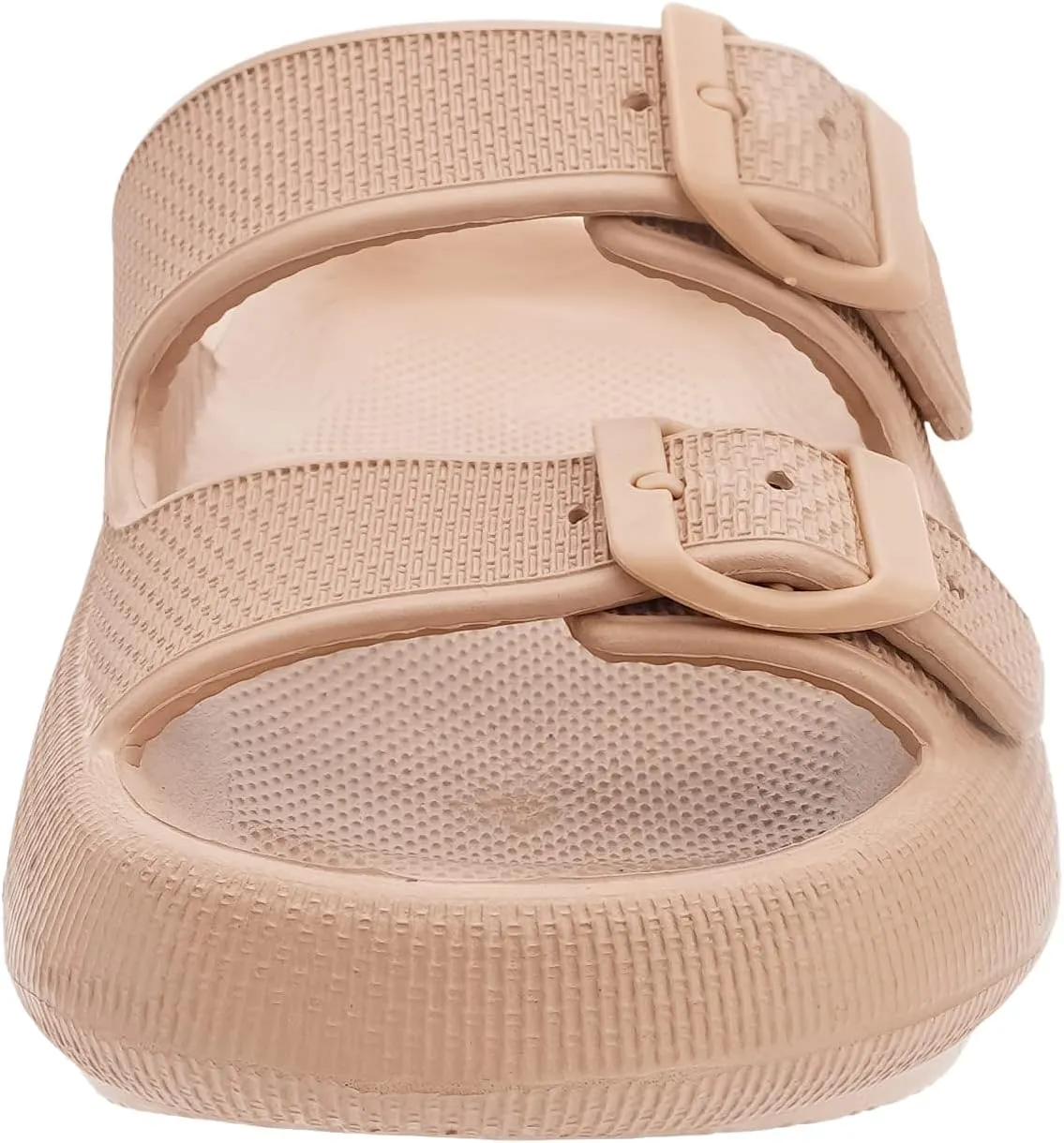 BRONAX Pillow Slippers for Women and Men | Adjustable Double Buckle Shower Slides | Cushioned Thick Sole Sandals