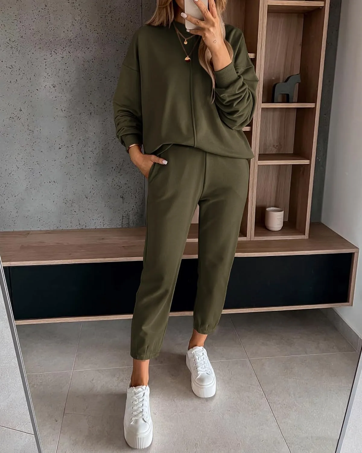 BTFBM 2024 Women 2 Piece Outfits Long Sleeve Pullover Jogger Pants Lounge Sets Fall Winter Sweatsuits Tracksuit Pockets