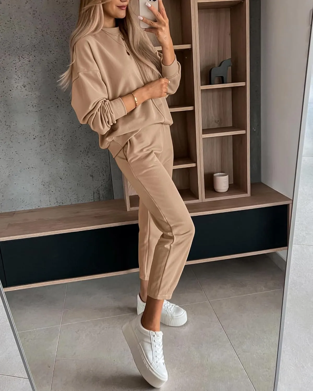 BTFBM 2024 Women 2 Piece Outfits Long Sleeve Pullover Jogger Pants Lounge Sets Fall Winter Sweatsuits Tracksuit Pockets