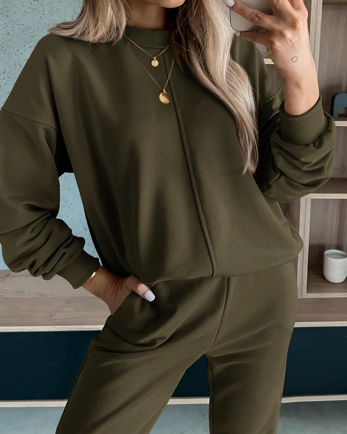 BTFBM 2024 Women 2 Piece Outfits Long Sleeve Pullover Jogger Pants Lounge Sets Fall Winter Sweatsuits Tracksuit Pockets