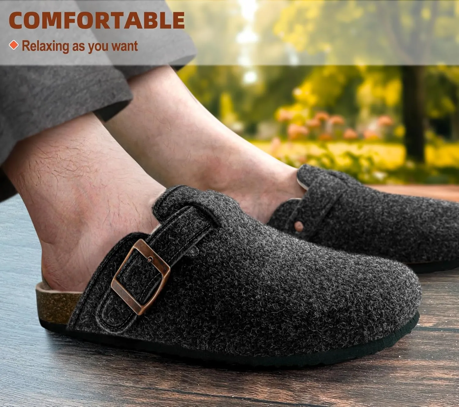 BULLIANT Comfort Clogs Slippers Sandals Nurse Work Shoes Unisex for Men Women with Cushioned Cork-Footbed